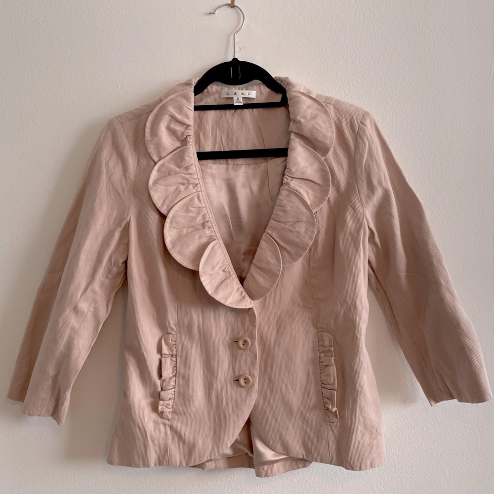 CAbi Blush Pink Scalloped Petal Blazer/Jacket